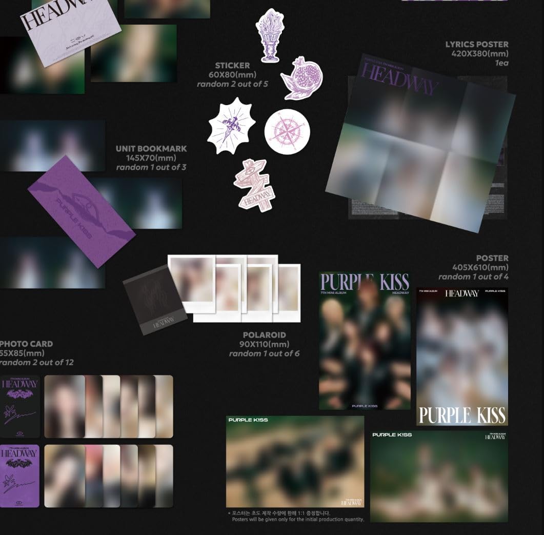 PURPLE KISS HEADWAY 7th Mini Album Standard Ver + POCA Ver with Tracking (None Poster)