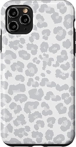 Miniatura 1 de Funda para iPhone 11 Pro Max con estampado de leopardo de guepardo, color blanco y gris