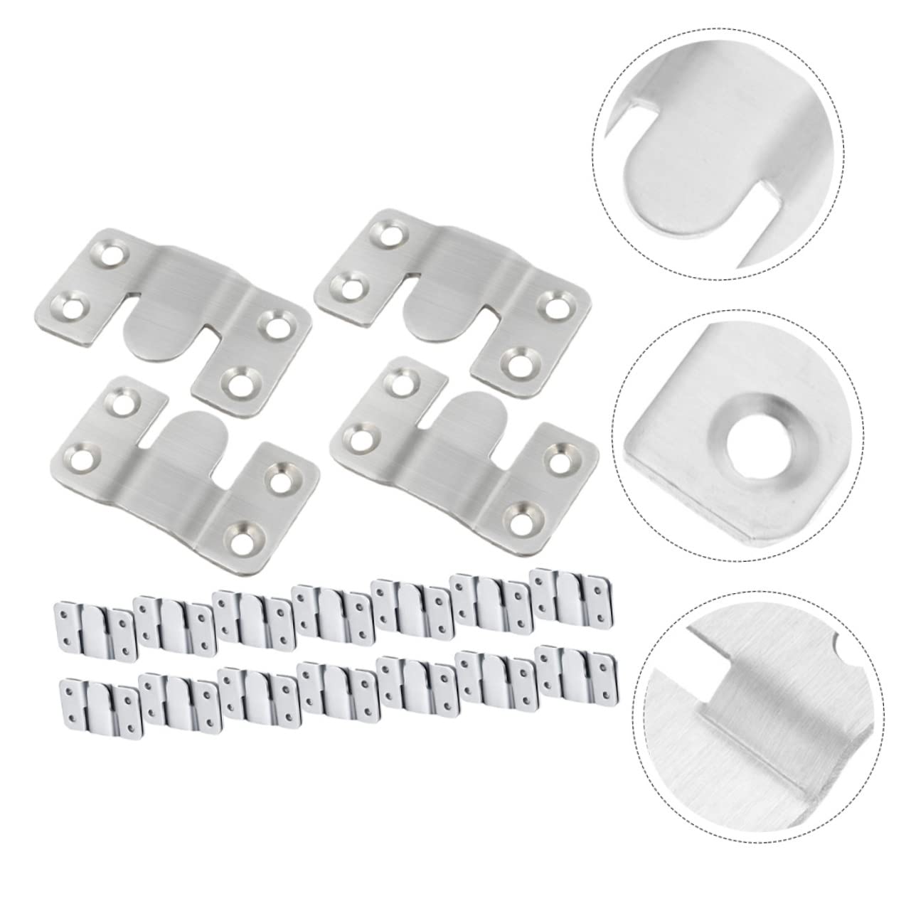 Ganci per Specchi in Acciaio Inox Argento, 16 Paia