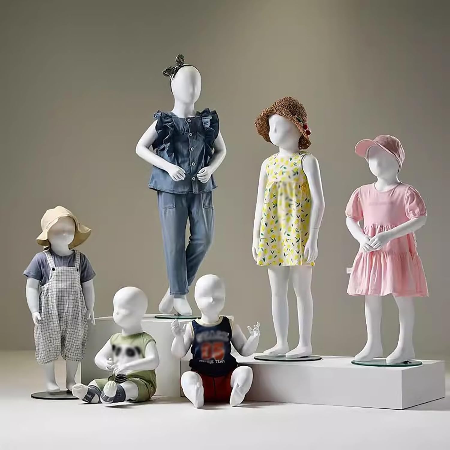 Tailors Dummy Standing Mannequin Torso for Kid Child, Full Body Dress Form Display, Plastic Dummy Manikin Stand, Posing Children Mannequins for Sewing Sale,One Color,Style 5