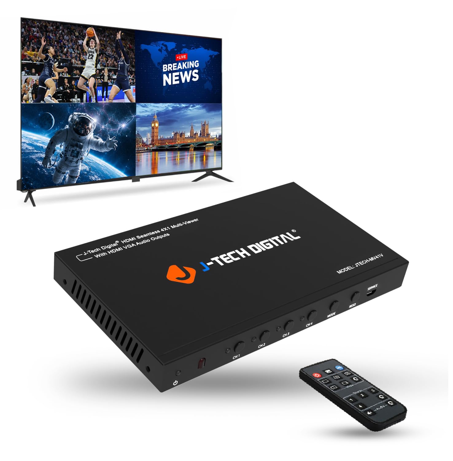 Amazon.com: J-Tech Digital 4x1 HDMI Multi-Viewer & Seamless