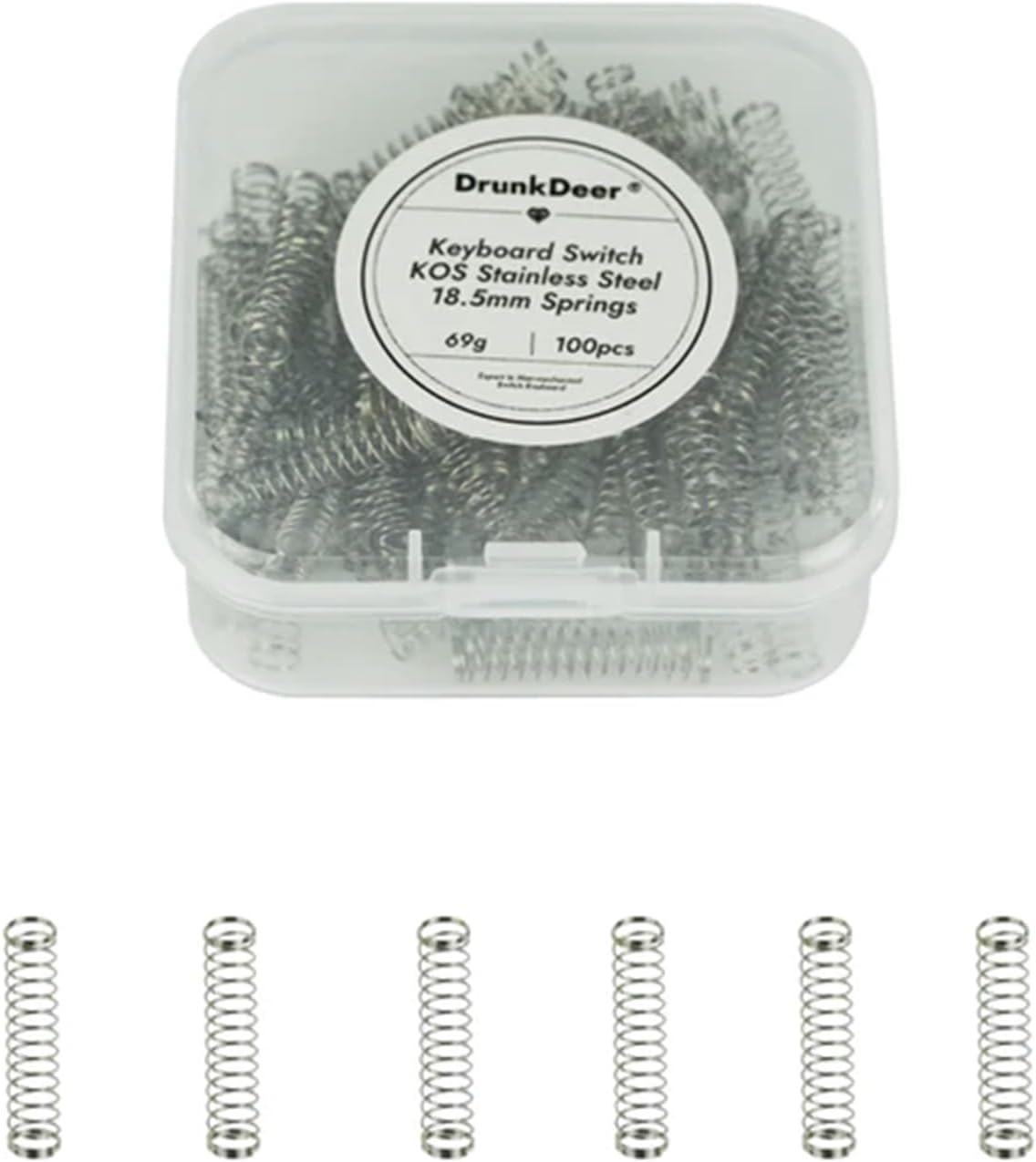 DrunkDeer Switch Spring Custom Mechanical Keyboard Accessories Stainless Steel Switch Replacement Spring Extension Spring 18.5mm 69g 100pcs