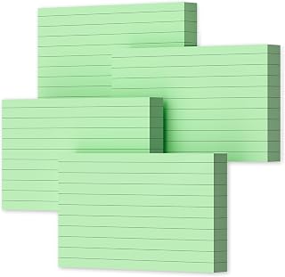 Green Index Cards 3x5 Ruled Note Cards, 200 PCS Lined Index Cards Flashcards, 180 GSM Heavyweight Notecards 3x5 Lined Flash Cards for Studying School Notes Taking