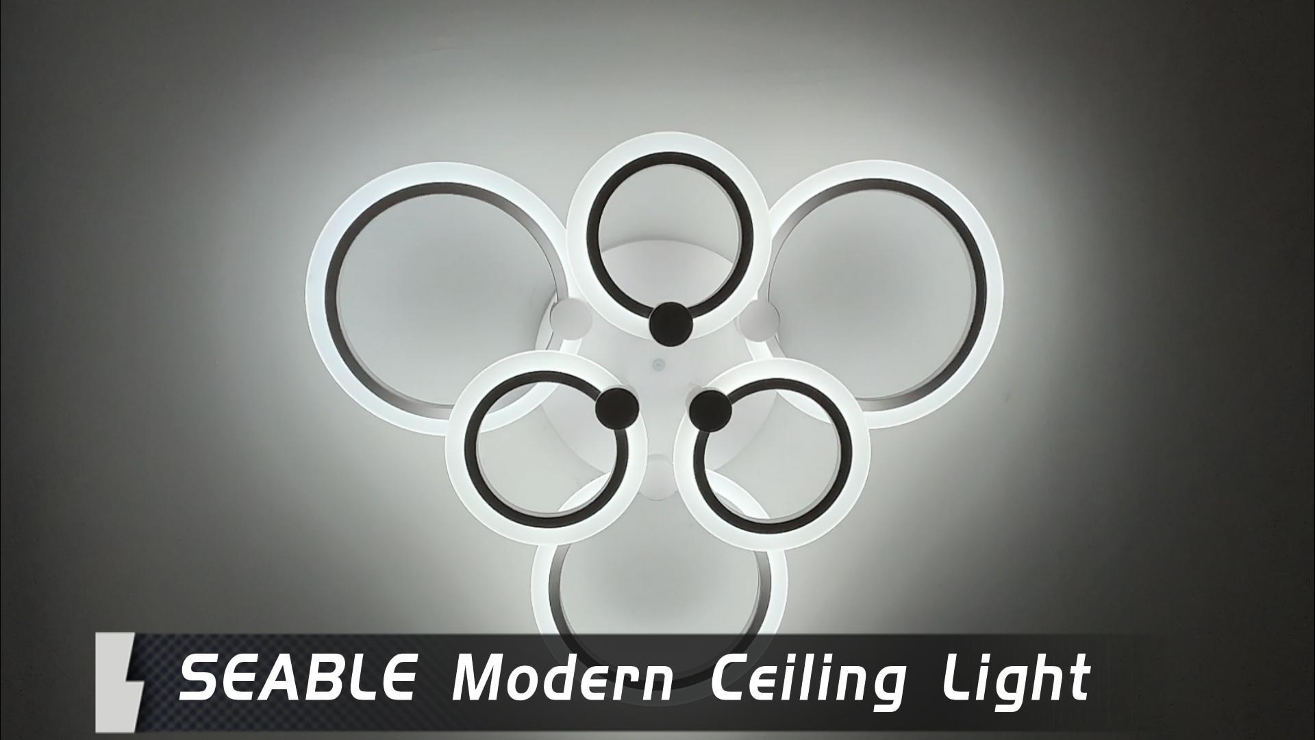 Lámpara Techo LED Lámpara De Techo LED SANSA - Diseño Curvo, 3 Niveles De Brillo - Blanco Mate, 3000K, 2050 Lúmenes Lámpara Led Regulable 3 Niveles