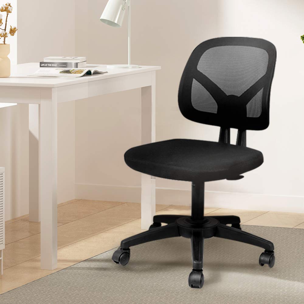 HBADA Office Chair, Mesh Desk Chair Adjustable Height Rolling Stool Drafting Chair, Black