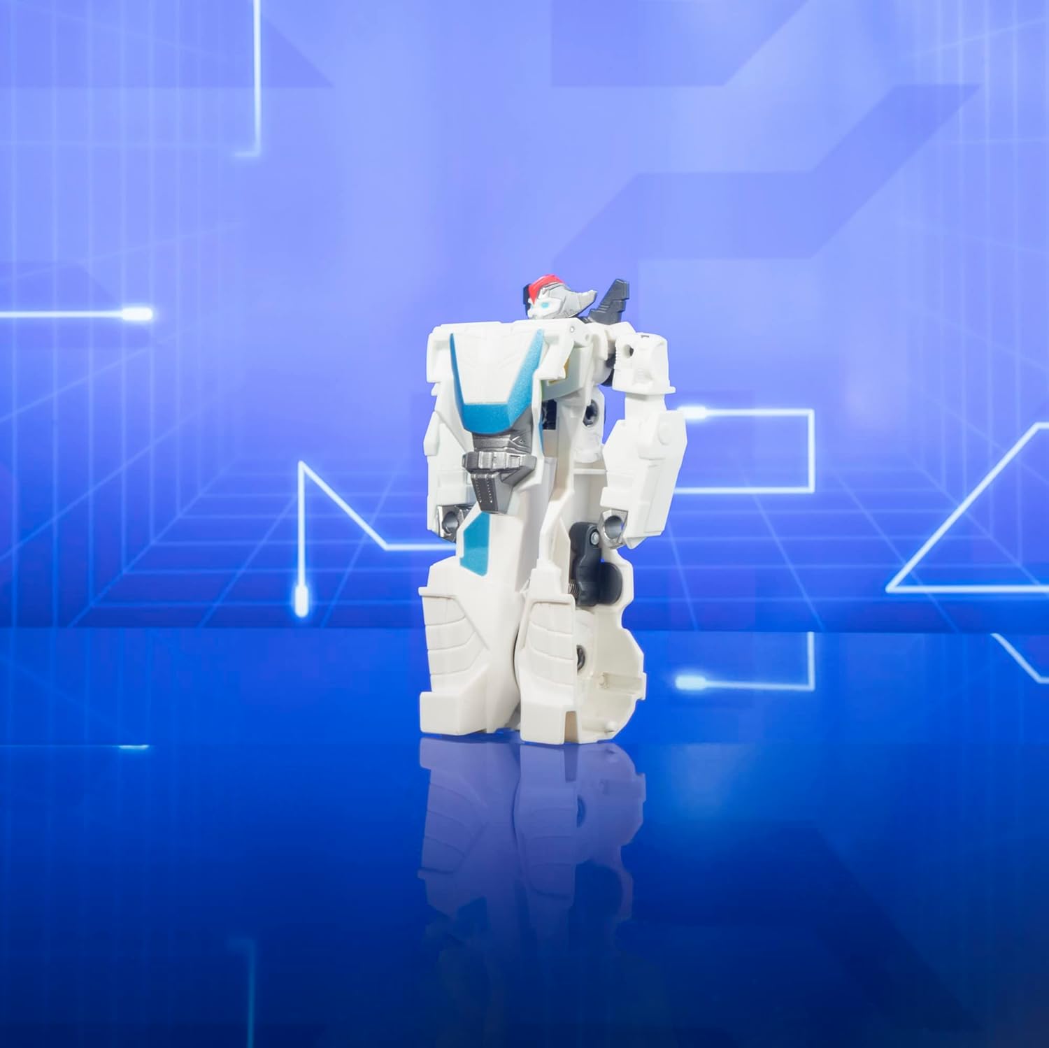 Transformers Toys EarthSpark 1-Step Flip Changer Wheeljack 4-Inch Action Figure, Robot Toys for Ages 6 and Up