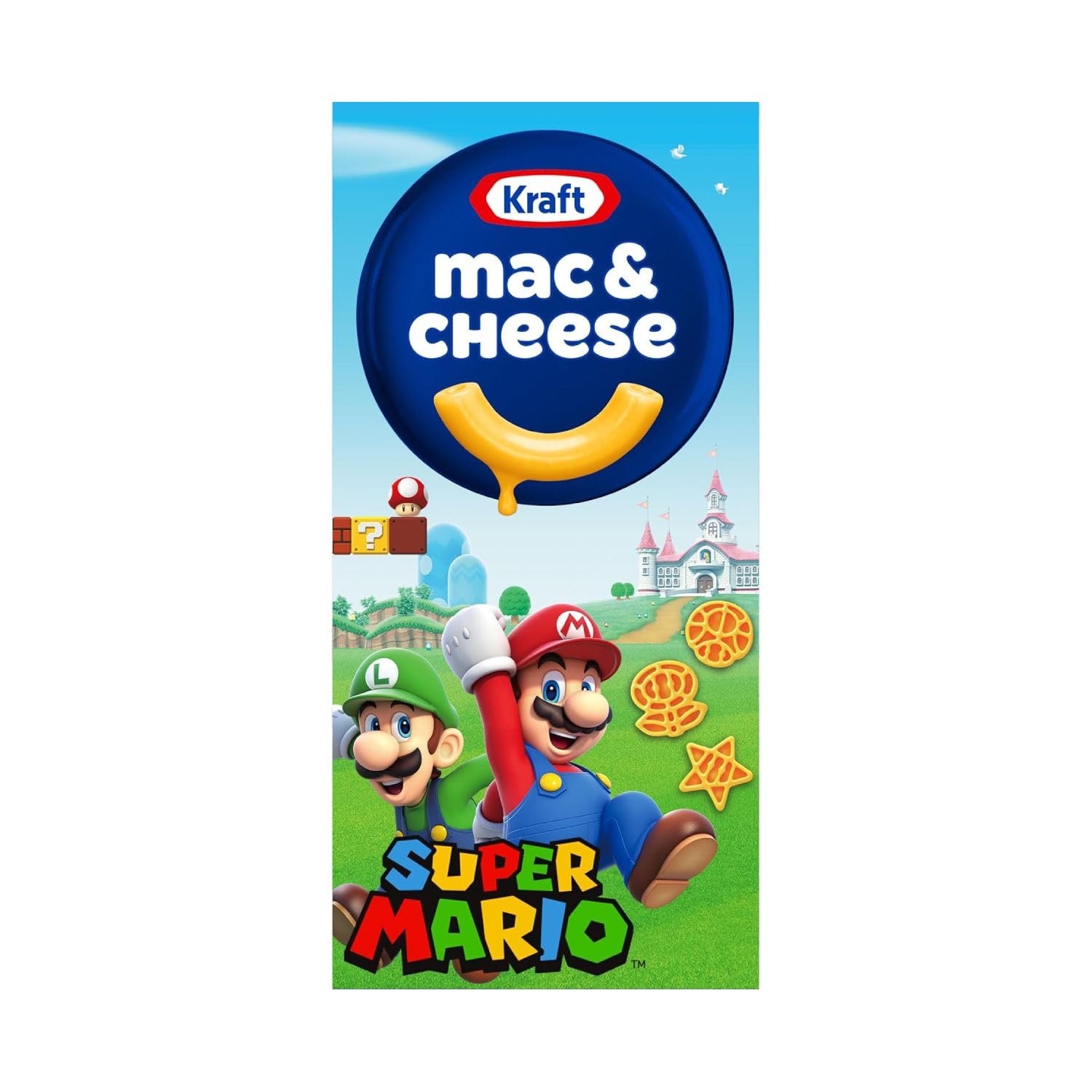 Macaroni and Cheese Dinner with Super Mario Power-Up Pasta Shapes (5.5 oz Box)