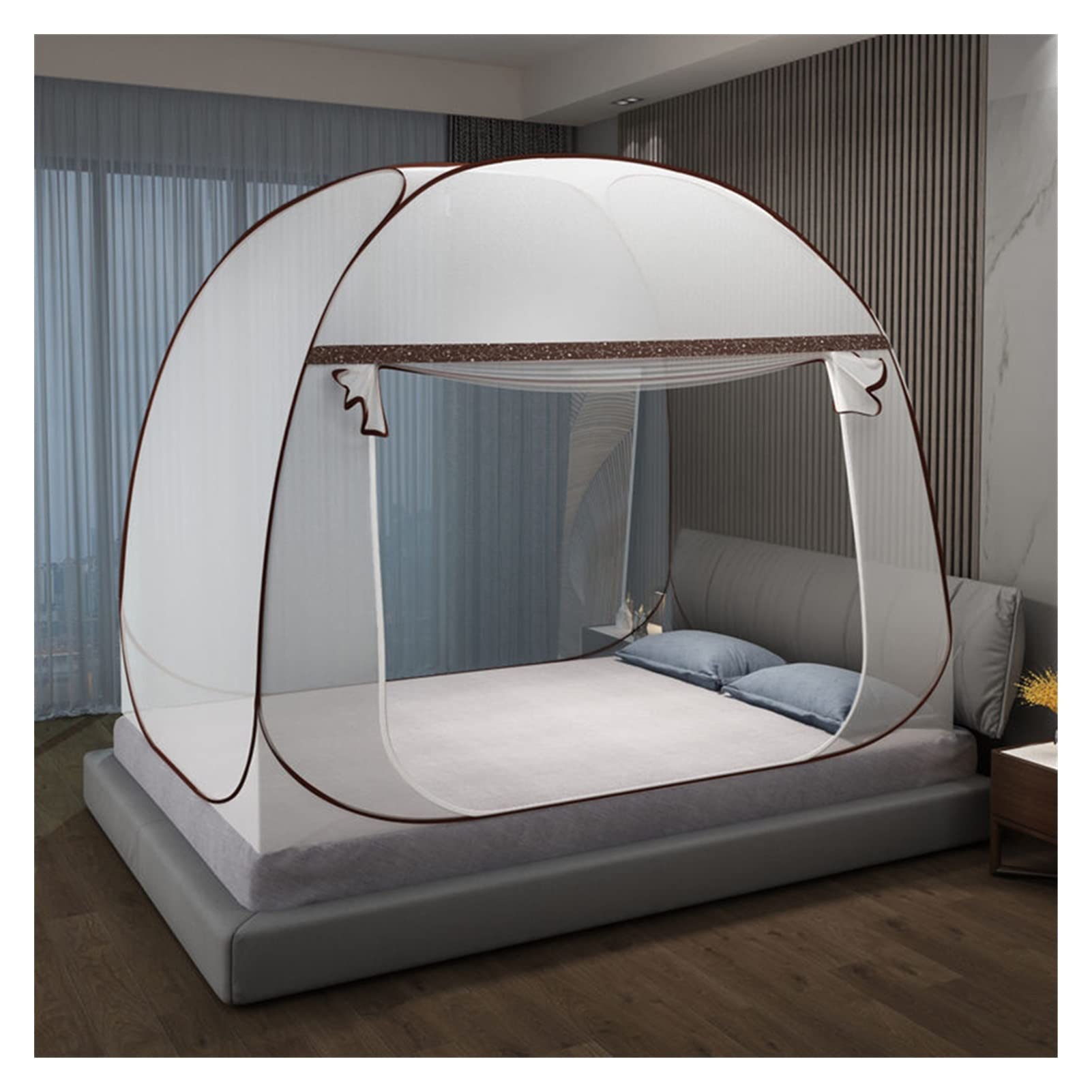 DXTFDHB Pop Up Bed Net Tent Bed Canopy for Bedroom and Outdoor Trip,Easy to Install and Wash for Twin to King Size Bed(A,1.2m x 1.9m x 1.5m)