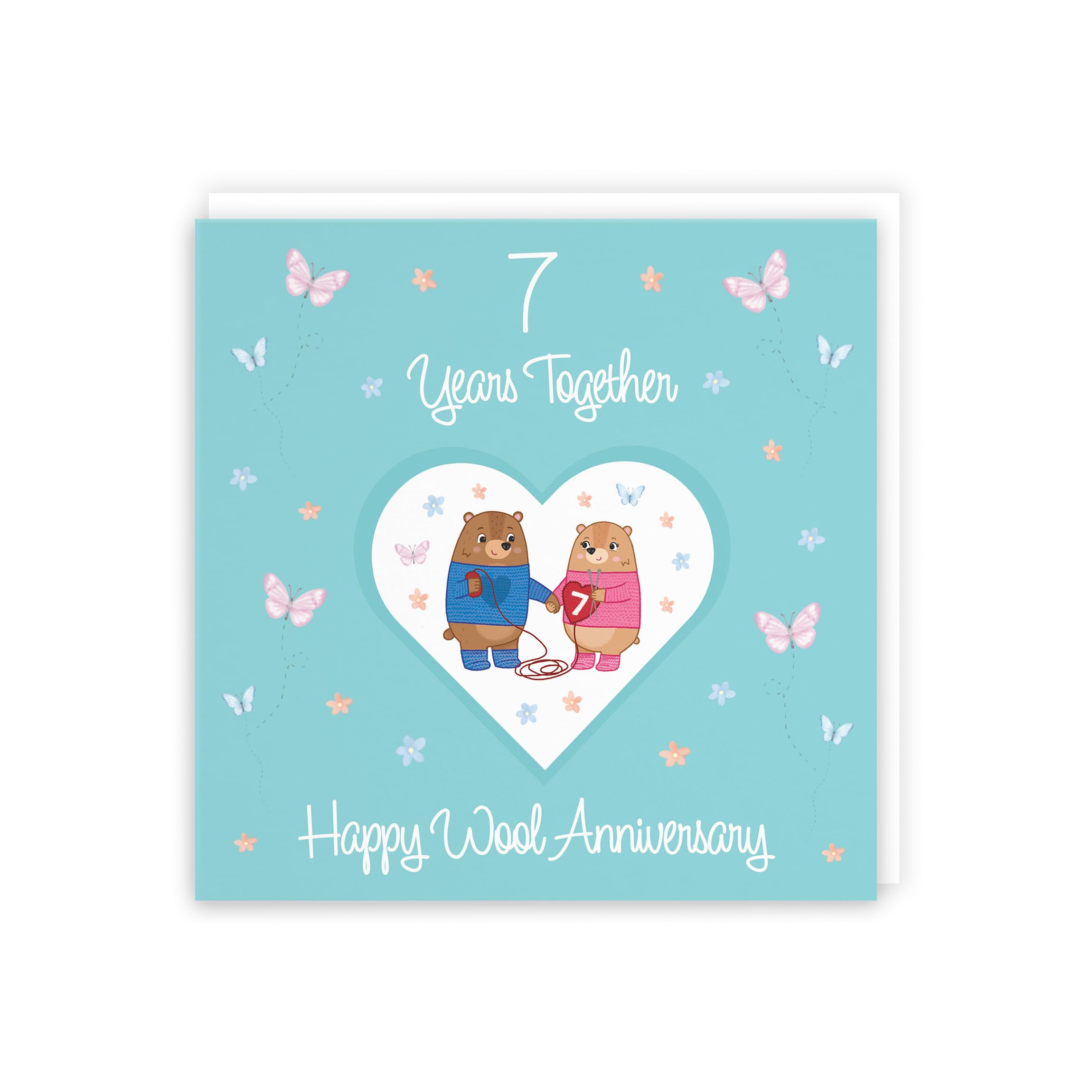 Hunts England, 7th Anniversary Card For Him Or Her, 7 Years, Wool Anniversary, Romantic Meadows, Fun Card - Image 3