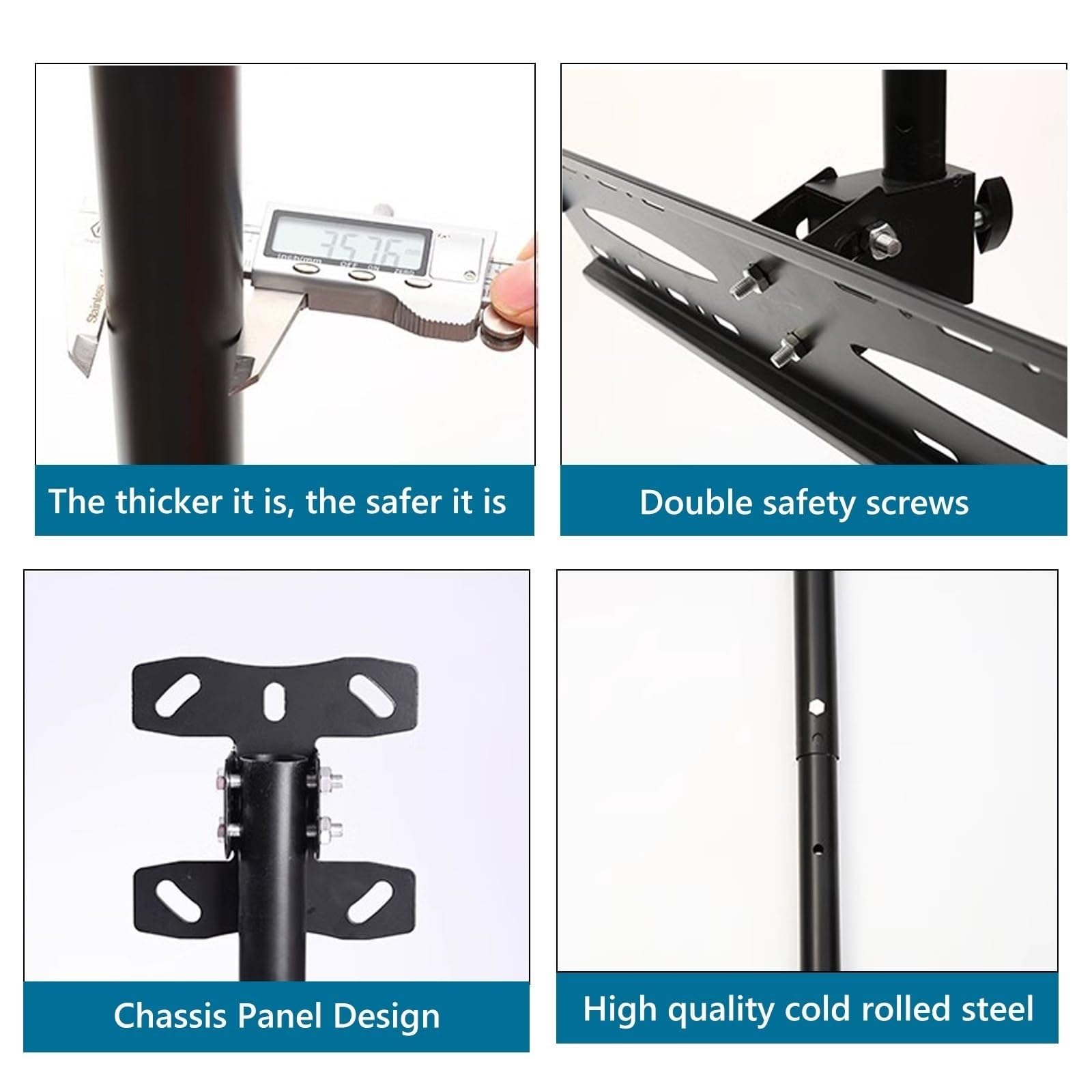 Telescopico Supporto per TV da Soffitto, Supporto TV Parete, Supporto TV Girevole E Inclinabile A 360 Gradi per TV da 27 A 55 Pollici, Supporta Fino A 66 Libbre/30kg