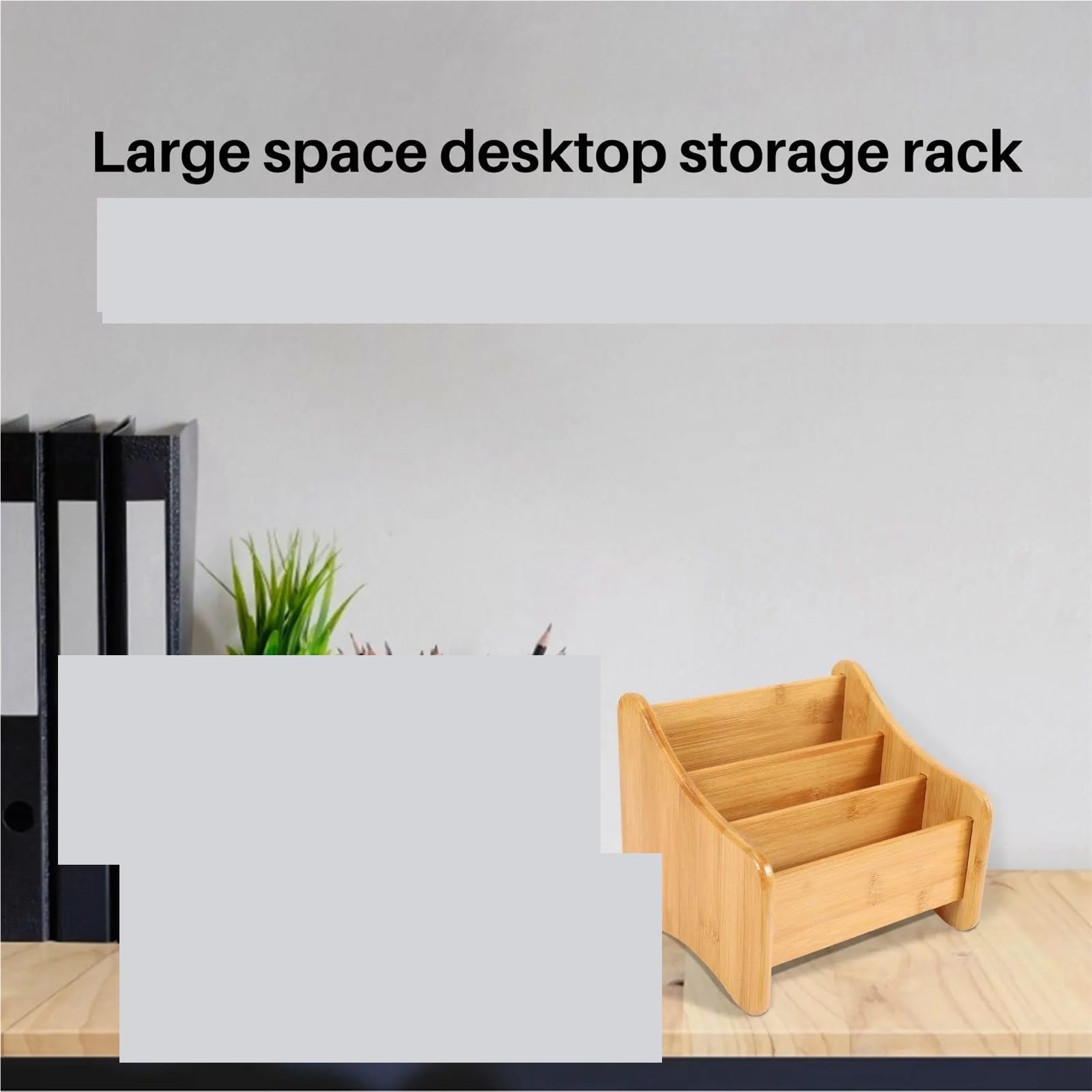 Organisateur de bureau en bois, support télécommande, conteneur rangement avec 3 compartiments for stylos et crayons pour Télécommandes
