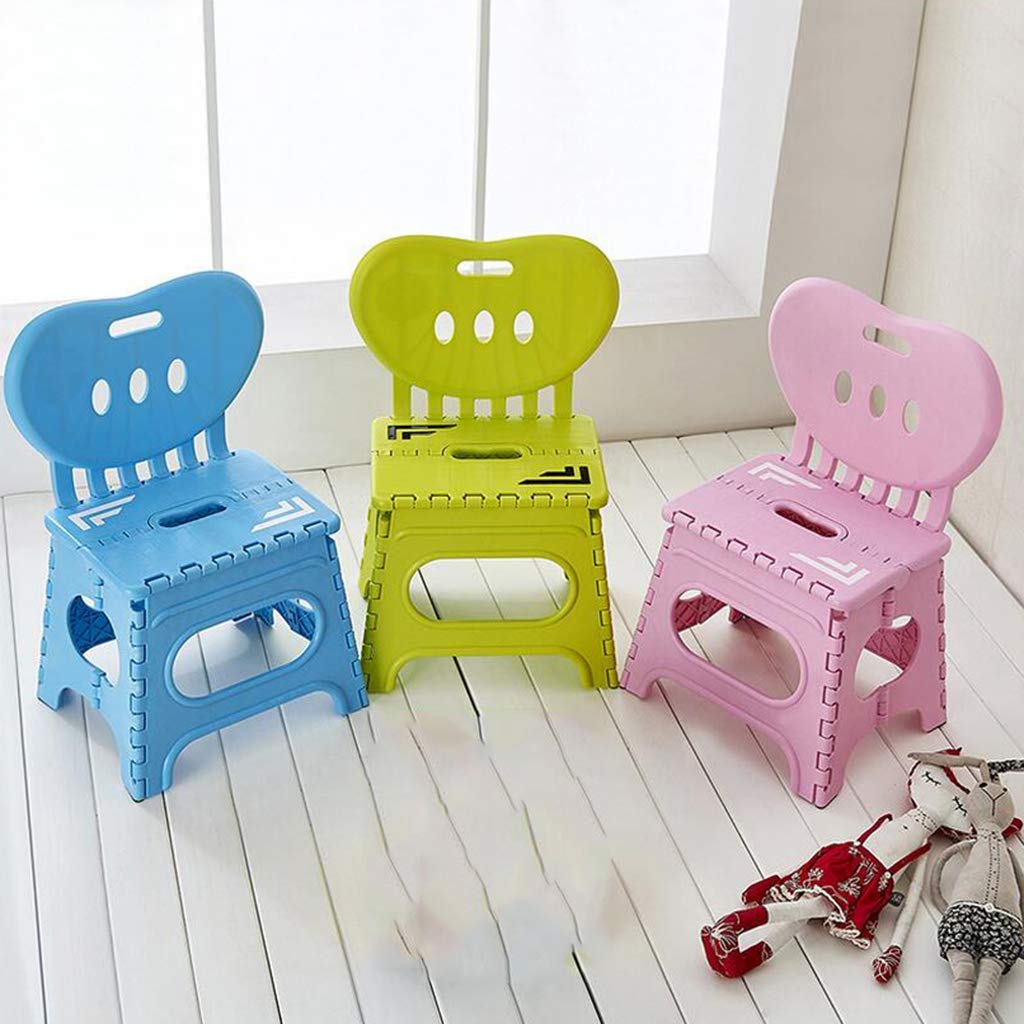 Tabouret pliant portable pour enfant - Chaise pliante pour la maternelle - Bleu - L