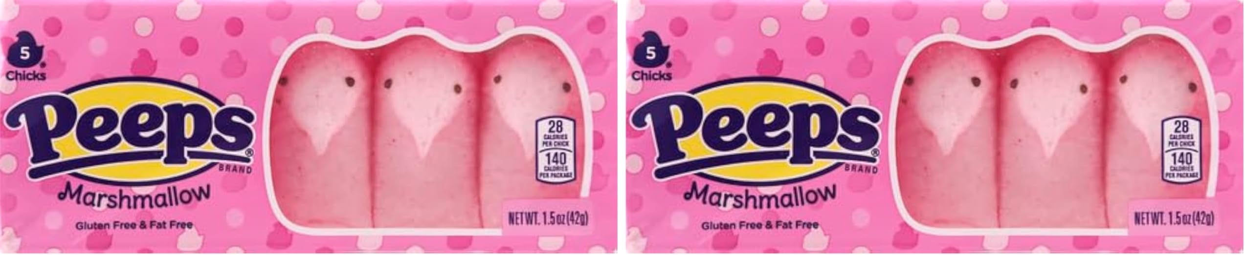 Just Born Peeps Chicks Candy, Pink, 1.5 Oz (Pack of 2)