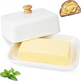 Butterdose Keramik mit Deckel Butterglocke f r 250g Butter Butterdose Porzellan f r K hlschrank & Tisch Sp lmaschinengeeignet Butterbox f r Haushalt und K che
