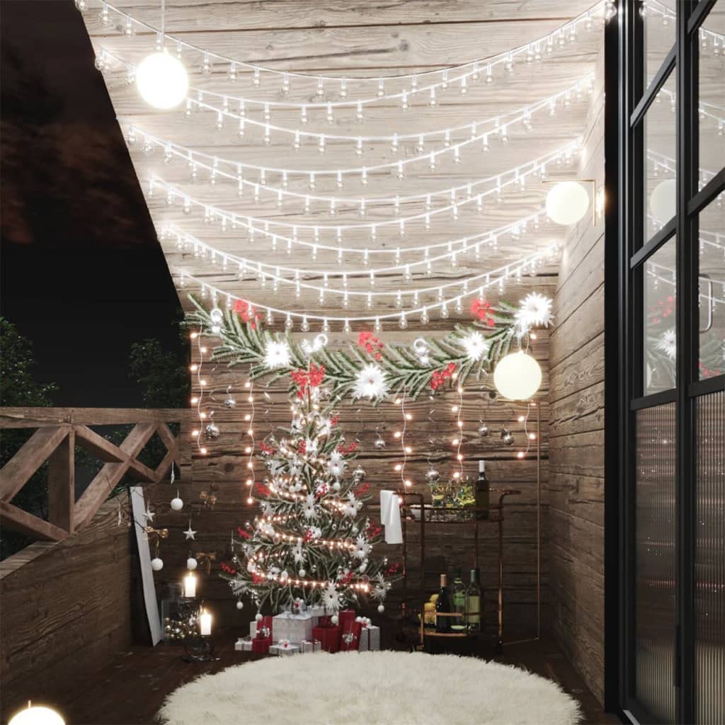 Homgoday Guirnalda de luces de globo de 40 m, 400 LED, blanco frío, 8 funciones, luz de Navidad, luz de Navidad, decoración de Navidad para interiores y exteriores, fiesta de boda