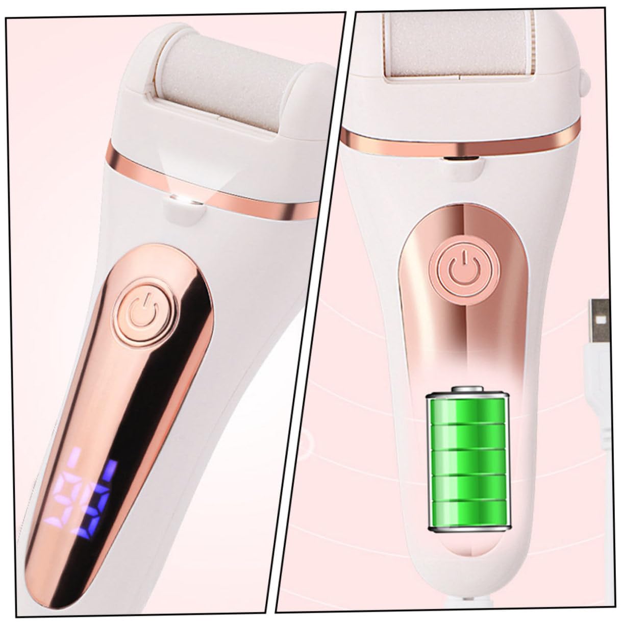 Healvian 1pezzi Dispositivo Elettrico Per Dei Piedi Con Display Led Rimozione Professionale Di Calli e Morta Pedicure Sicura e Ricaricabile Usb Design Ergonomico e Compatto Per Uomo e Donna