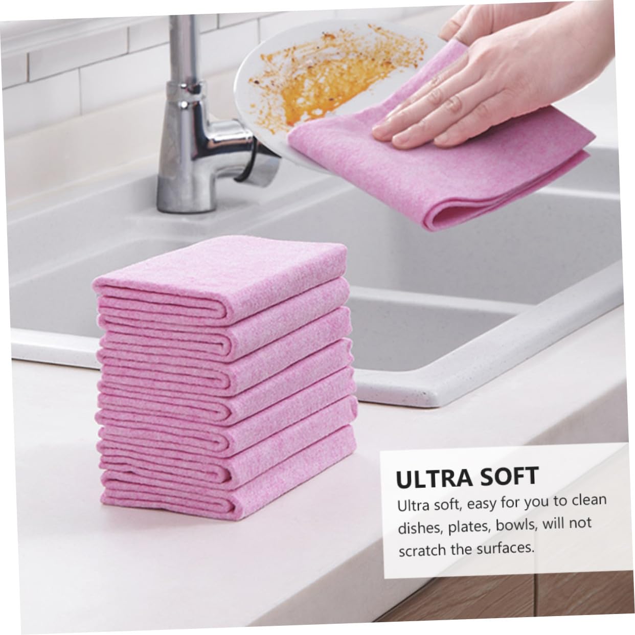 24 Piezas Paños de Cocina Microfibra de Fibra de Cáscara de Unidades Toallas Absorbentes y Resistentes para Limpieza de Utensilios Secado Rápido Pelusas para Cocina y Hogar
