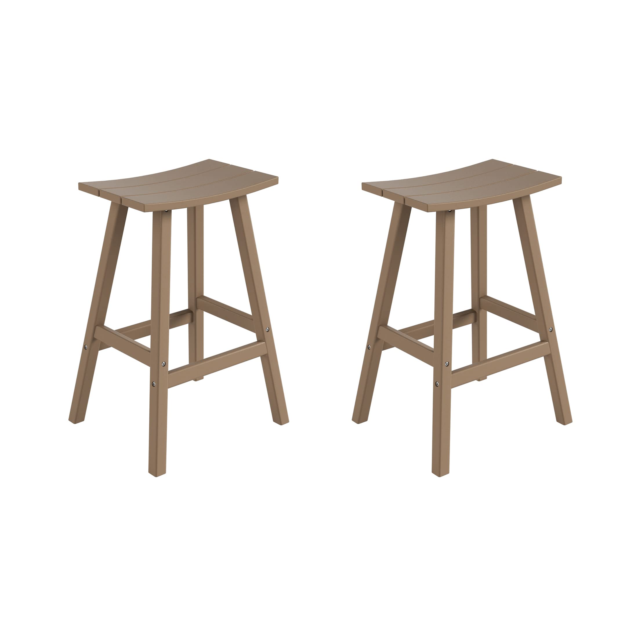 Costaelm All-Weather Bar Stools Set of 2, 29" Height Outdoor Bar Stools, Adirondack Poly Patio Bar Stool for Patio, Deck, Kitchen Counter and Garden,