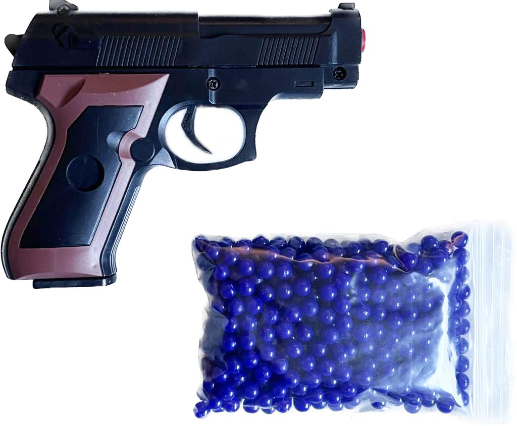jameitop® Airgun + 400 Kugeln Set Kleine Pistole 13 cm Softair 7 Schuss Magazin Kugelpistole Airsoftgun