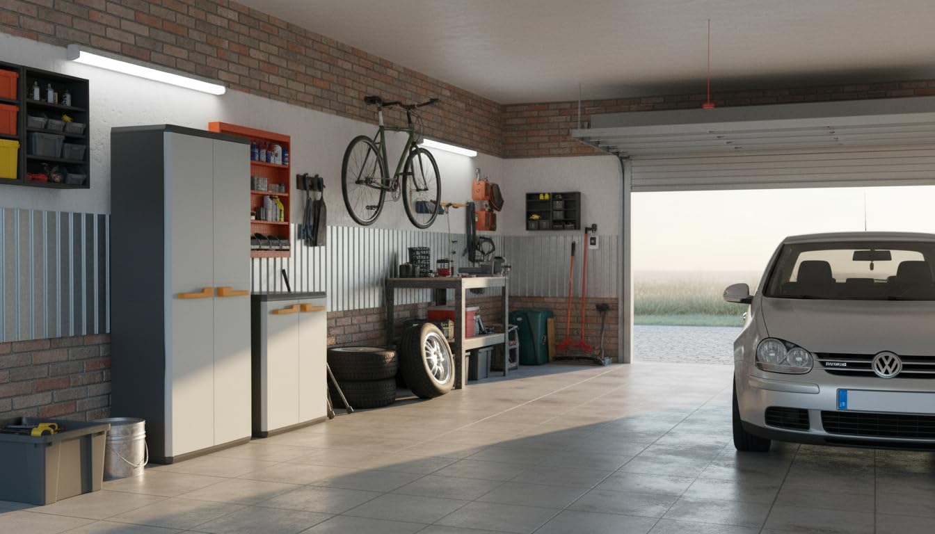 Keter Armoire Basse Rio, Idéale pour Garage et Balcon, avec 1 Étagère Réglable, Gris, 68 × 39 × 83 cm
