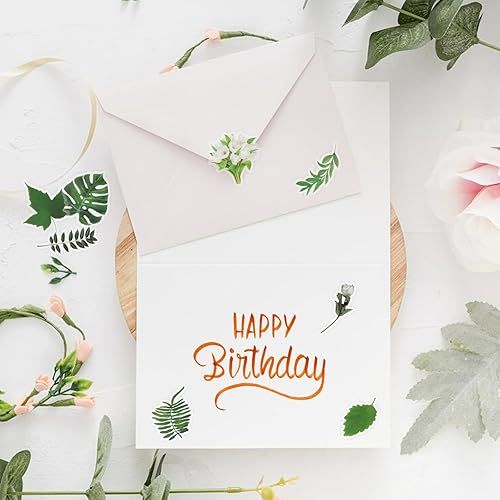 Miniatura 5 de 60 calcomanías de plantas, calcomanías transparentes de plantas con tema de naturaleza, calcomanías de decoración botánica impermeables para álbumes