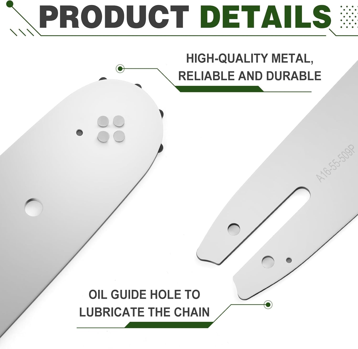 Blulu 4 Pack 16 Inch Chainsaw Guide Bar Replacement Compatible with Stihl Ms170 Ms180 Ms170 Ms171 Ms192c-e Ht130 Ht131 Ht250 009 011 3/8inch Pitch Chainsaw