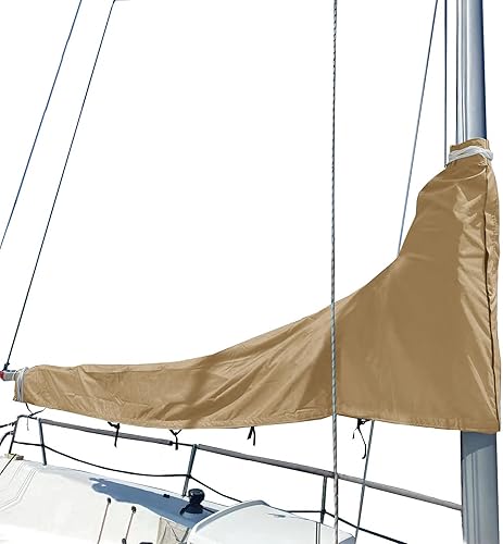 SavvyCraft Cubierta impermeable de pluma de vela principal, cubierta de vela principal 600D resistente a la intemperie, longitud de pluma de 7 a 8