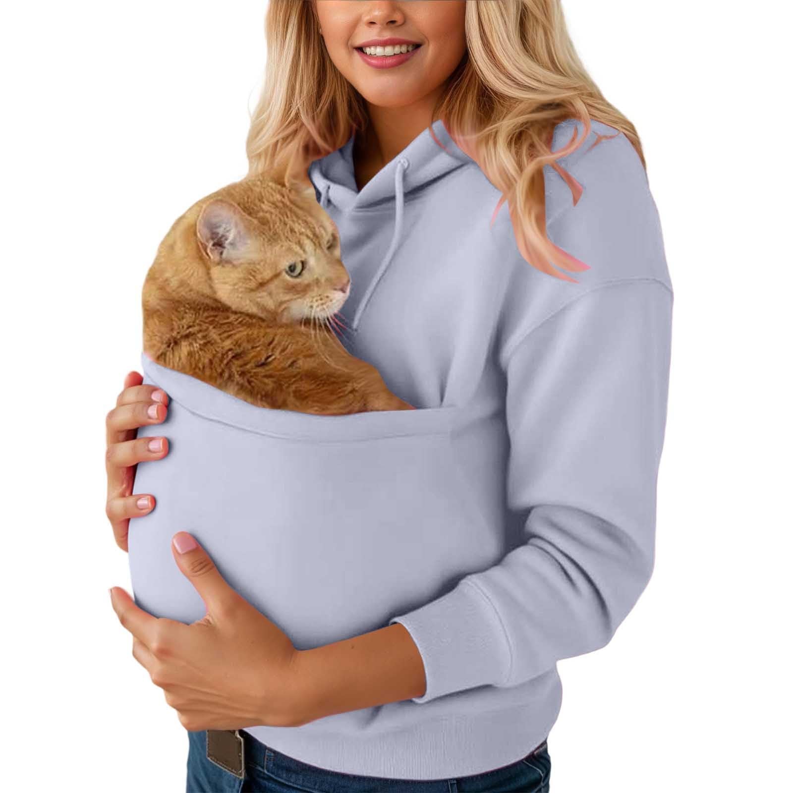Sweat à capuche avec poche kangourou gris en taille L pour les amoureux des animaux