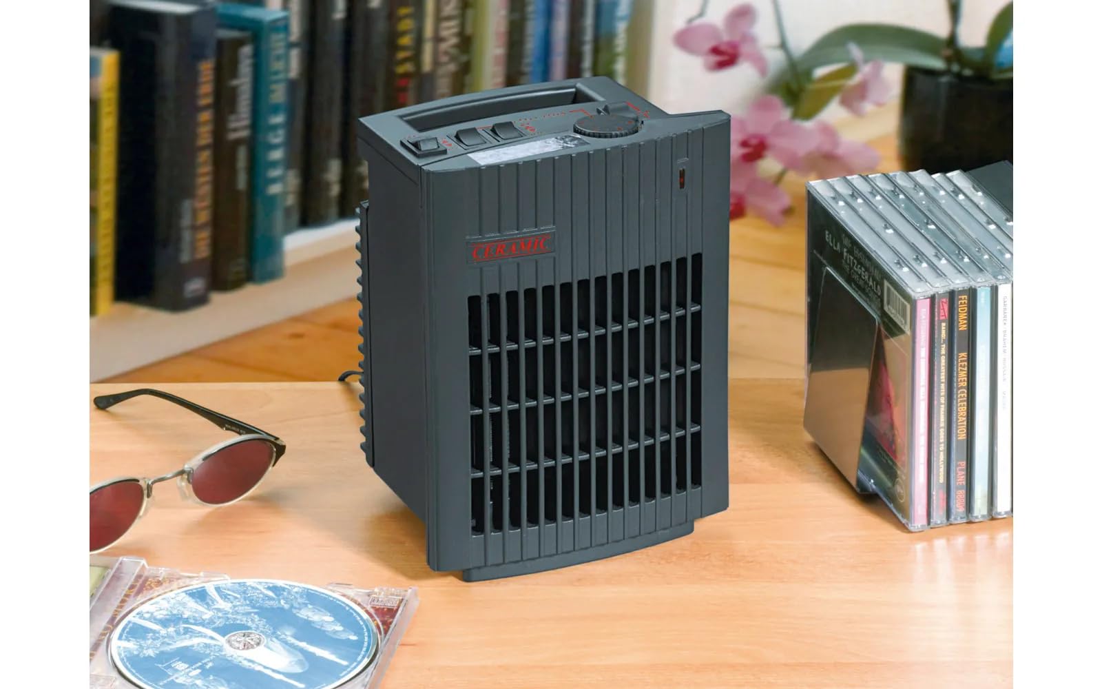 BERGER Plus | Termoventilatore Ceramico Compatto per Camper e Caravan | Stufetta Elettrica 440W - 1500W con Funzione Ventilatore | Protezione Anti-Ribaltamento e Surriscaldamento | Grigio Antracite