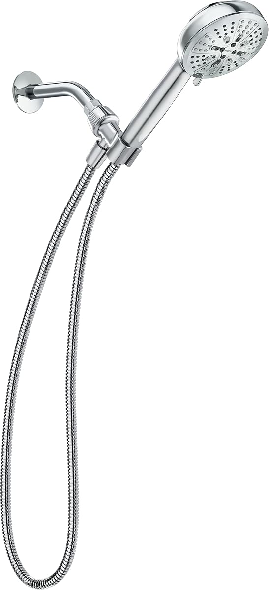 Moen Hydro Energetix High Pressure Shower Head with Handheld Sprayer, 8 Handheld Shower Head Spray Settings, Chrome Finish, 200H0