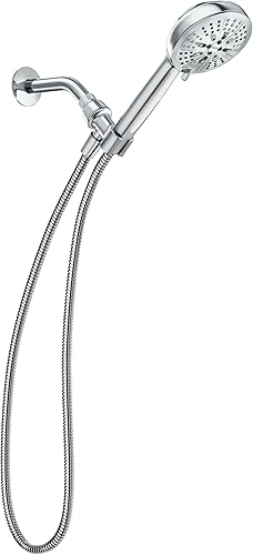 Moen Hydro Energetix - Cabezal de ducha de alta presión con pulverizador de mano, 8 ajustes de rociador de cabezal de ducha de mano, acabado