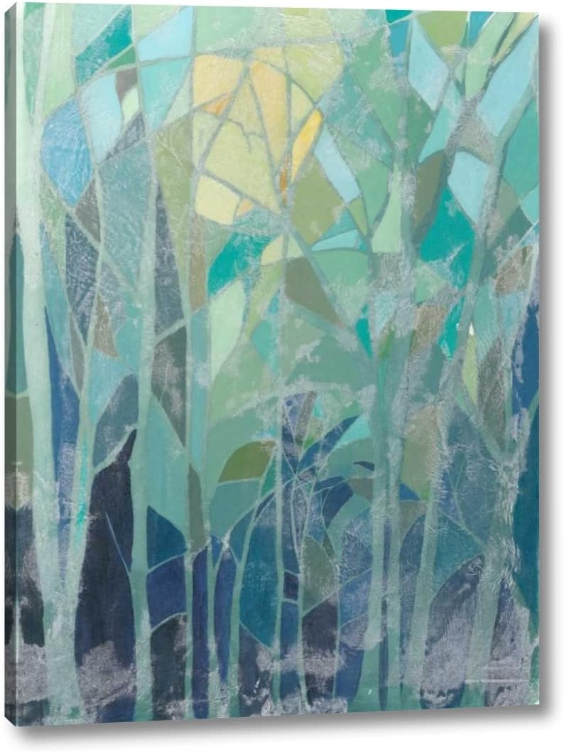 Stained Glass Forest II by Grace Popp - 12" x 16" Canvas Art Print Gallery Wrapped - Ready to Hang