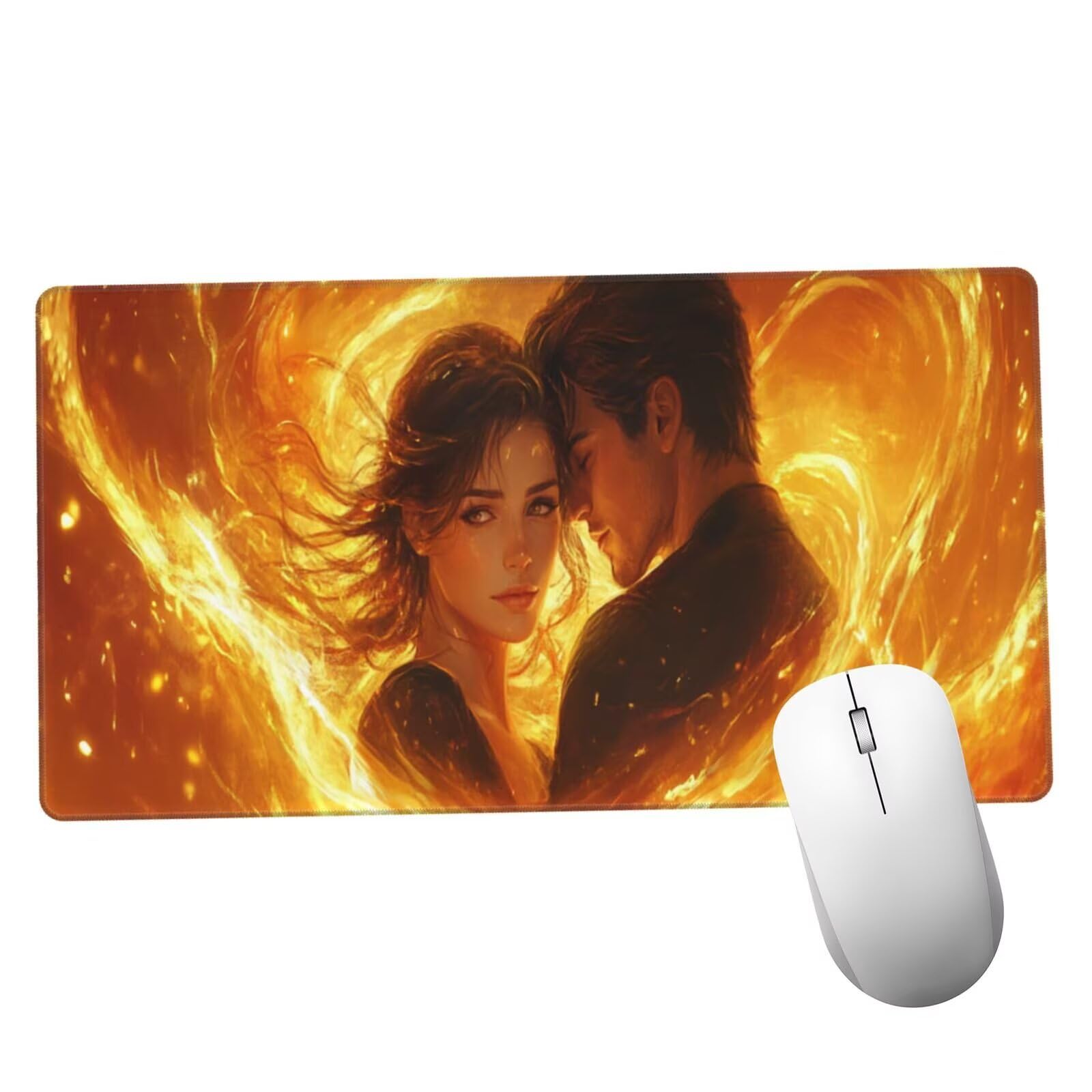 Żółta podkładka pod mysz XXL Para na biurko 1600 x 800 x 3 mm zmywalna podkładka do gier na laptopa, z antypoślizgową gumową podstawą do gier, PC, pracowników biurowych Y643