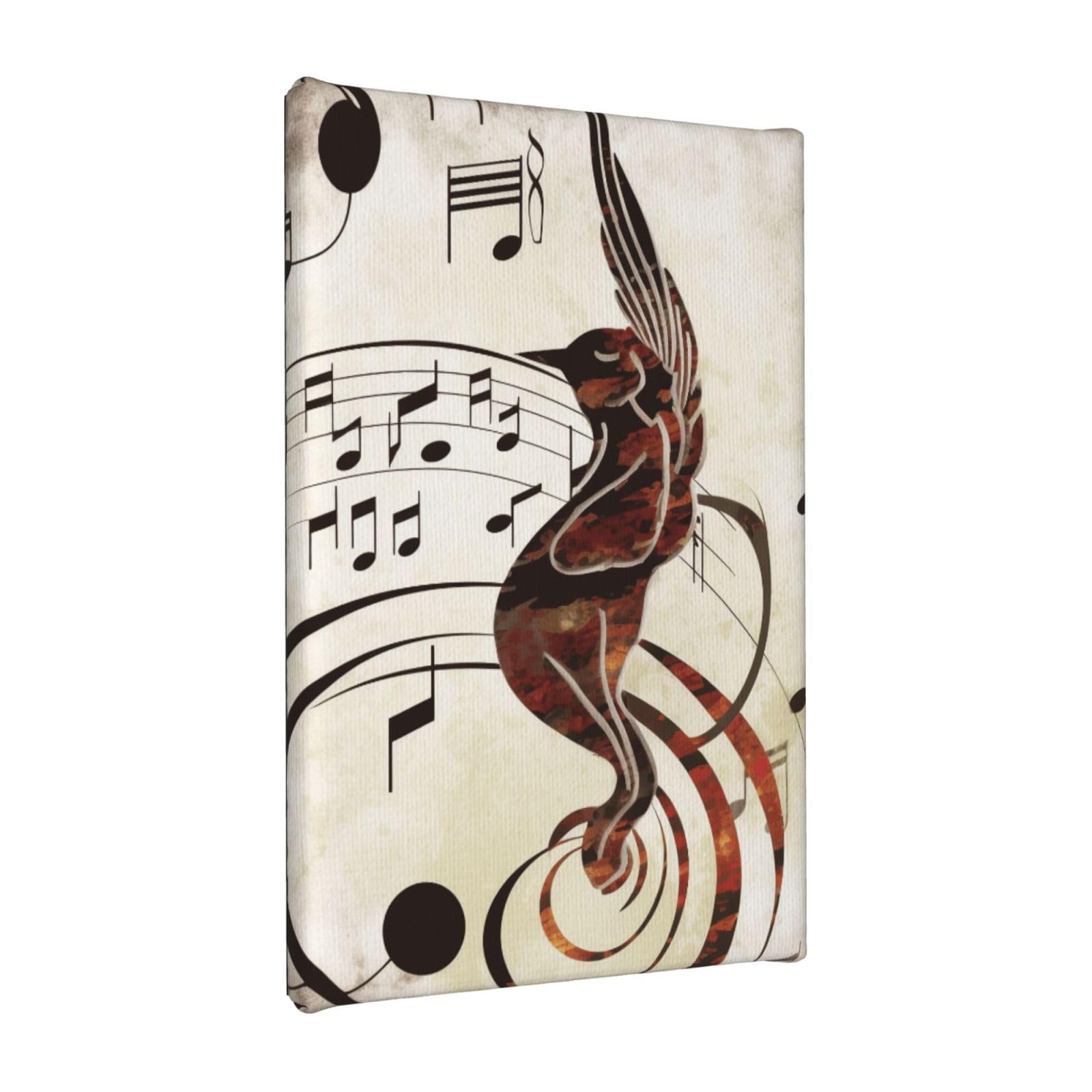 YKLJG Music Symbol Printed Wall Art Canvas Painting 20x30 CM Wooden Framed Picture Painting Artwork Prints for Bedroom Kitchen Home Office Decor
