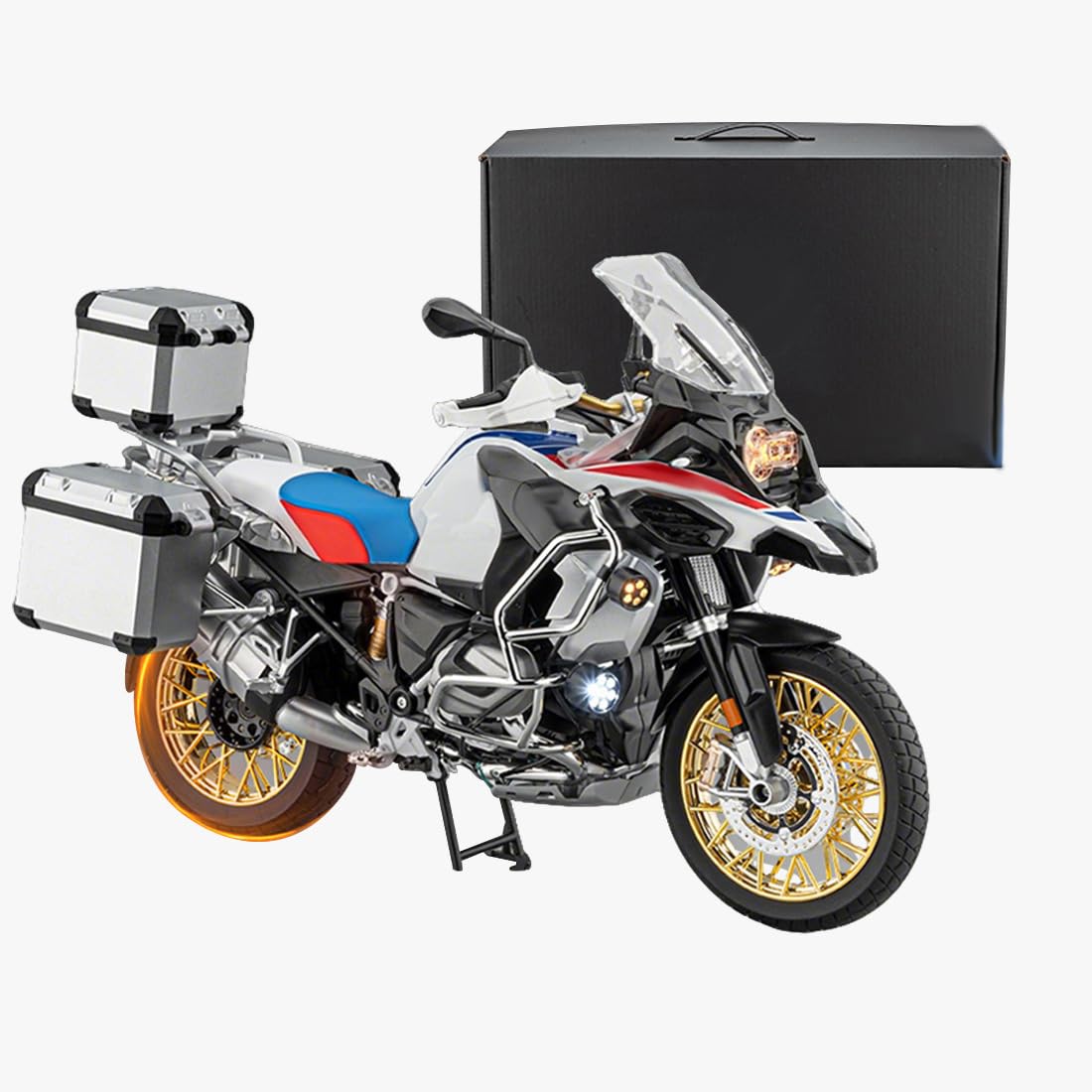 1/6 Scale Alloy RC Motorcycle Model, Collectible Realistic RC Racing Bike with Ignition, Engine Sound, LED Lights & Exhaust Spray Effect for Hobbyist