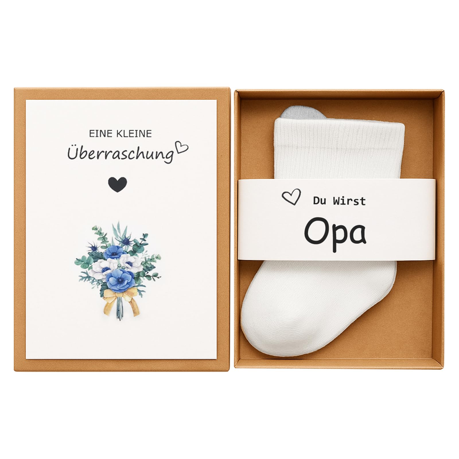 Cezlstesy Schwangerschaft Verkünden | Ihr Werdet Oma und Opa | Du wirst Papa | Baby Verkündung | Babysöckchen | Überraschung Geschenkset - Liebevolle Ankündigung für Familie(Opa)