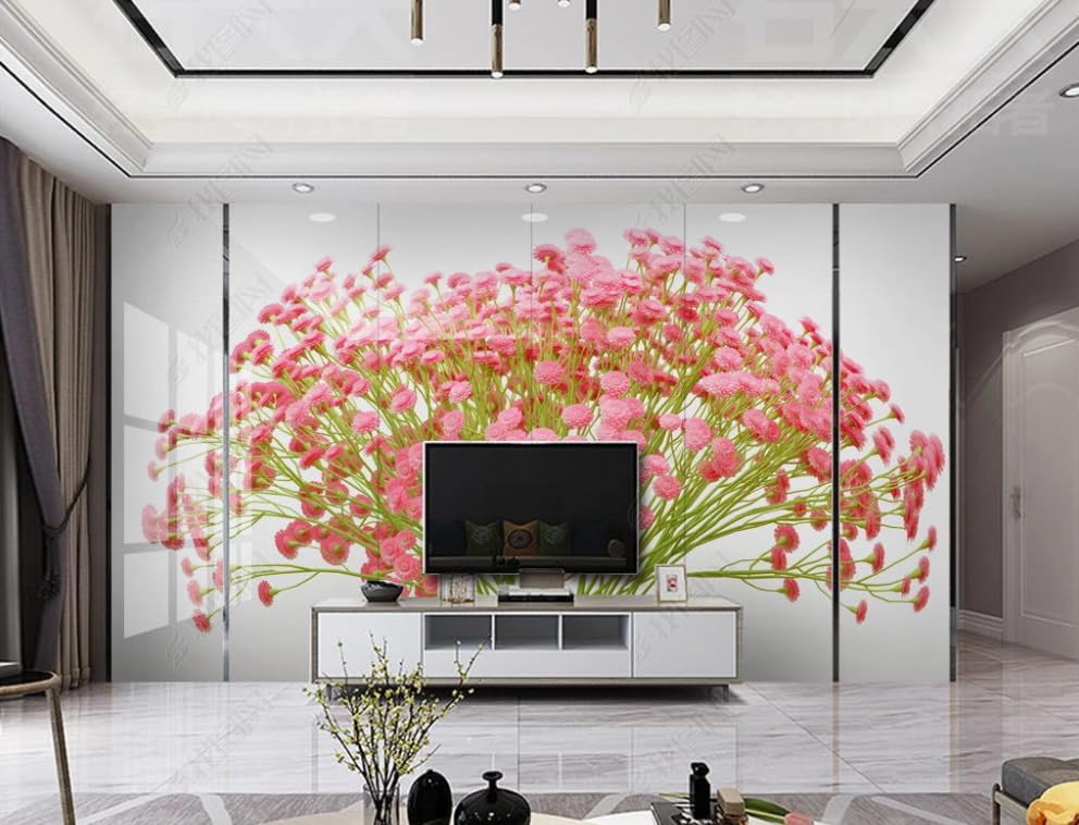 Papier peint intissé peinture à l'huile de fleurs 300x210 cm pour grand mur de salon