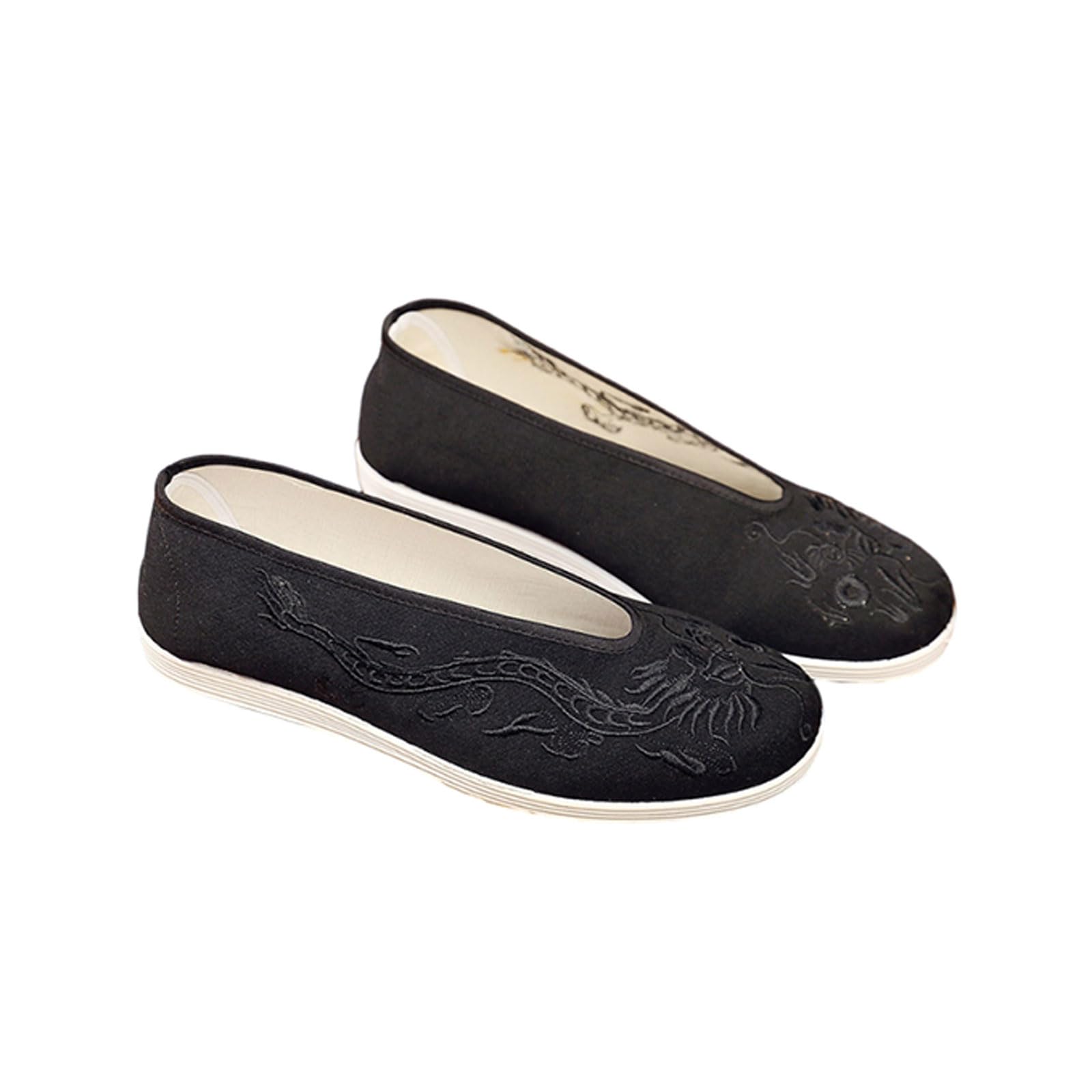 Yummsion Unisex Black Chinese Traditional Martial Arts Shoes,Tai Chi Shoes,Old Beijing Cloth Tai Chi Shoes,,Breathable,Comfortable,Slip On Breathable,Tai Chi,Qi Gong,Kung Fu,And Wing Chun