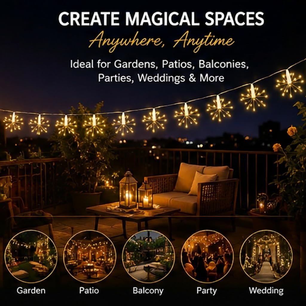 Desidiya Starburst LED String Lights - Warm White -5