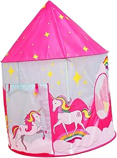 Kisangel 1 Juego Tienda Infantil Tienda de Creativa y Portátil Unicornio Rosa Suficiente y Dormir Interiores y Exteriores