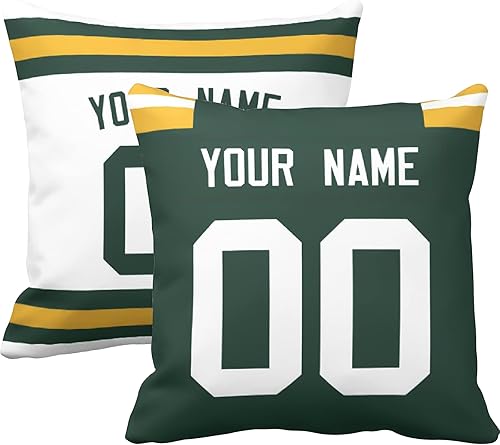 Green Bay - Almohada personalizada para seleccionar cualquier nombre y número, regalos para hombres, mujeres y jóvenes disponible en Yaxa Venezuela