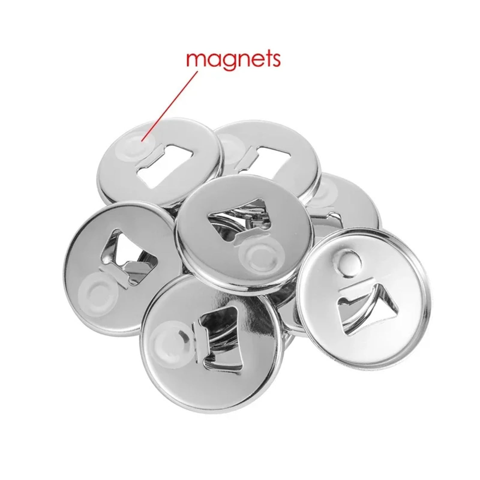 100 Sets 58 mm Magnet-Kühlschrank-Anstecker-Materialien, Flaschenöffner, DIY-Bastelteile for Anstecker- und Button-Maschinen Ausreichende Mengen
