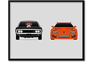 Fast and Furious Inspired Dodge Charger and Toyota Supra Poster