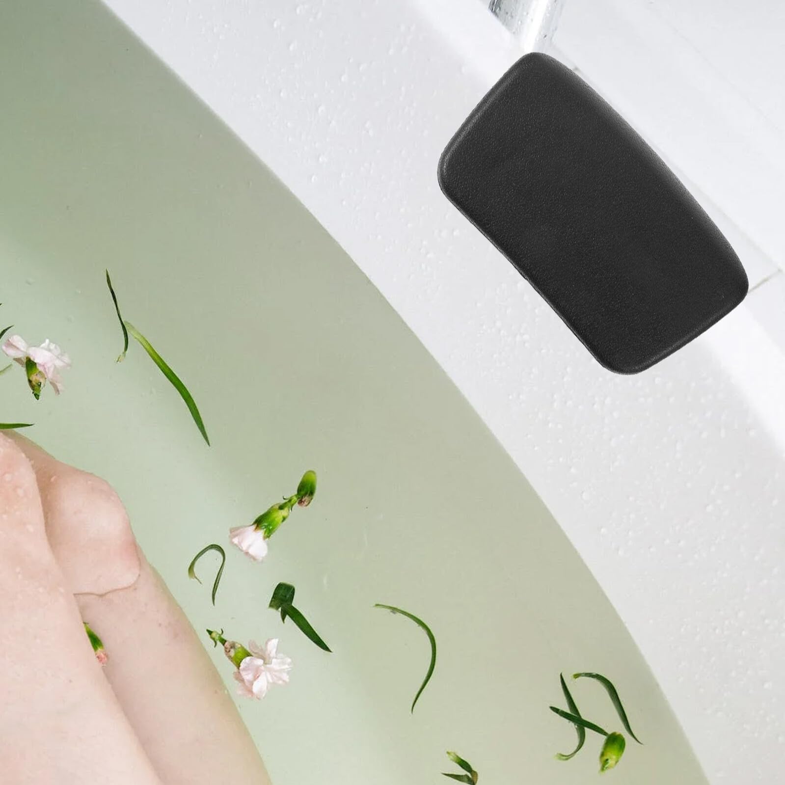 TOPBATHY Almohada Reposacabezas Cómodo y Transpirable Ventosas Antideslizantes de Bañera Hogar de Cuero PVC para Baño Relajante en Casa