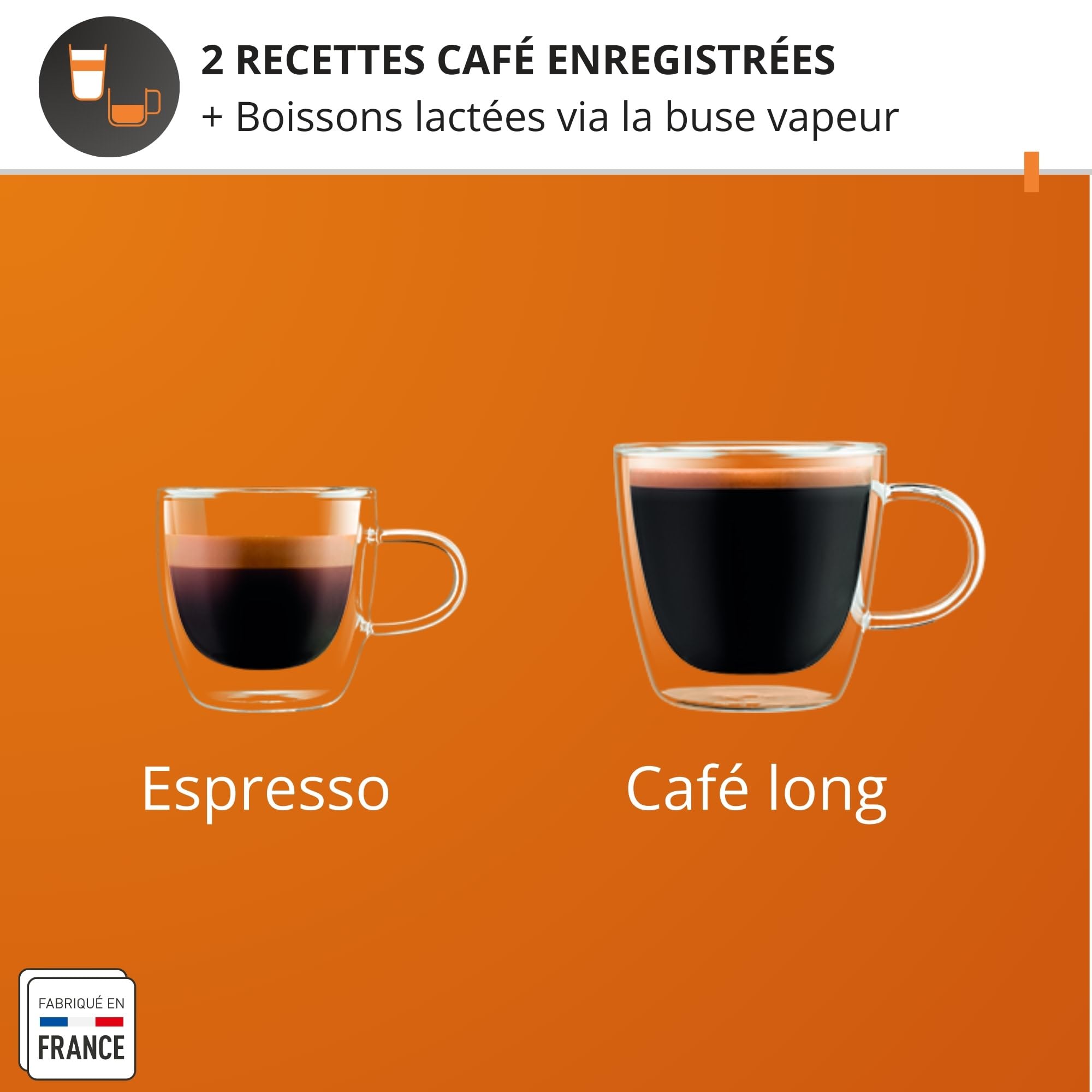 Machine a Cafe KRUPS grain, 1.7 L, Cafetiere espresso, Buse vapeur pour Cappuccino, 2 tasses en simultané, Essential YY8135FD, Noir - 3