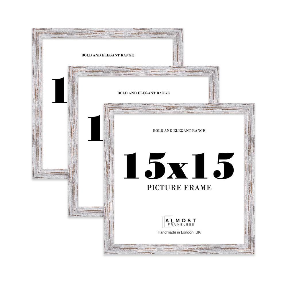 15x15 Photo Frame, Display 15x15" Pictures (22.9 x 15.2cm) Picture Frame for wall Display - Distressed Wood - 3 Pack โ image 1