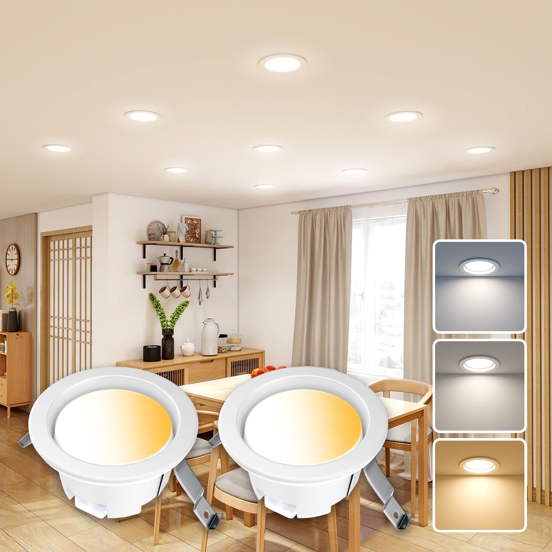 7個パック LEDダウンライト 3W 5W モダンクリスタル天井照明器具 7個パック LEDダウンライト 3W 5W モダンクリスタル天井照明器具