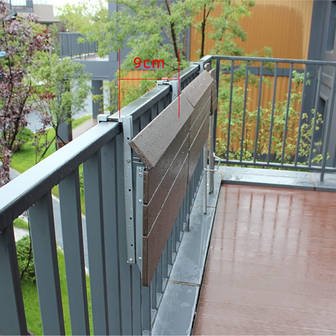 Balcony Bar Table for Railings,Outdoor Folding Side Table,Balcony Railing Hanging Table Folding,balcony desk,Adjustable Wall-Mounted Side Tables For Patio,Bar Lifting Folding Desk ( Size : 80*37cm/31.