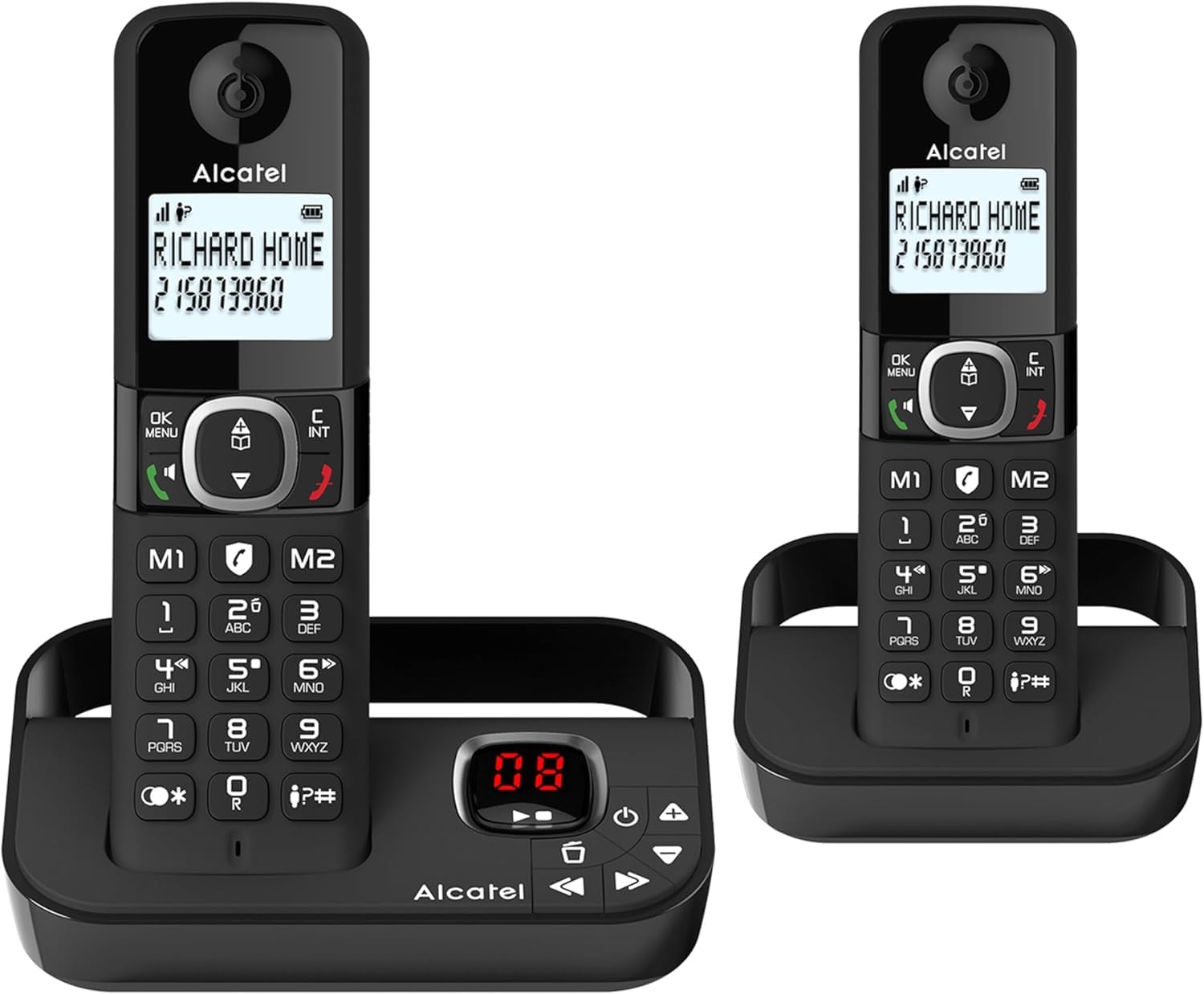 Alcatel F860 DECT Phone with Answer Machine Twin - Black