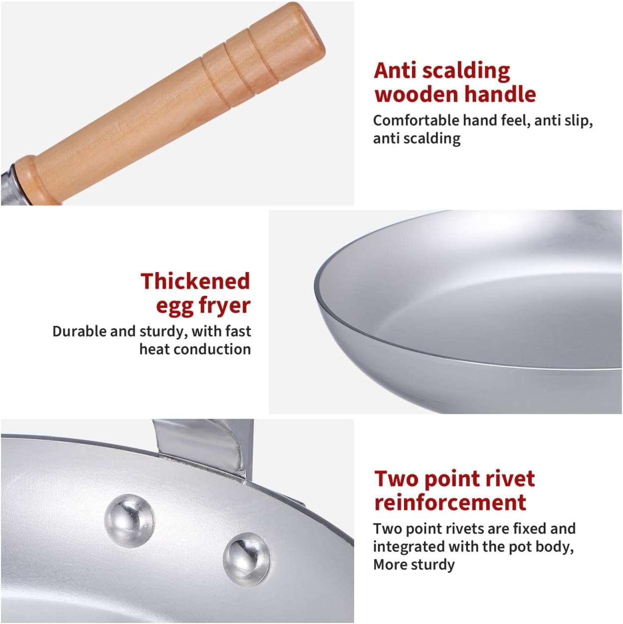 Angoily Japanese Tamagoyaki Pan with Vertical Handle Nonstick Oyakodon Egg Frying Pan for Home Cooking 7.32X6.57X6.57 Inch Compact Size Ideal for Japanese Donburi Dishes